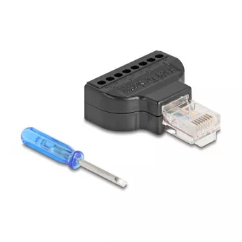 DeLOCK 90654 kaapeliadapteri RJ45 8-napainen liitinrima musta