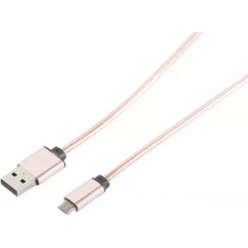 USB-kaapeli S/CONN 14-11002 1 m USB A - Micro-USB B ruusukulta