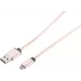 USB-kaapeli S/CONN 14-11002 1 m USB A - Micro-USB B ruusukulta