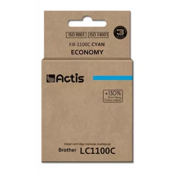 Mustepatruuna ACTIS KB-1100C yhteensopiva Brother-tulostimiin, syaani, 19 ml, vakiokapasiteetti