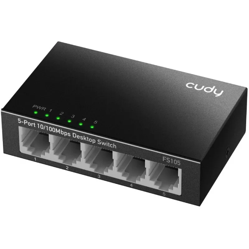 Hallitsematon kytkin Cudy FS105 5 porttia Fast Ethernet 10/100 musta