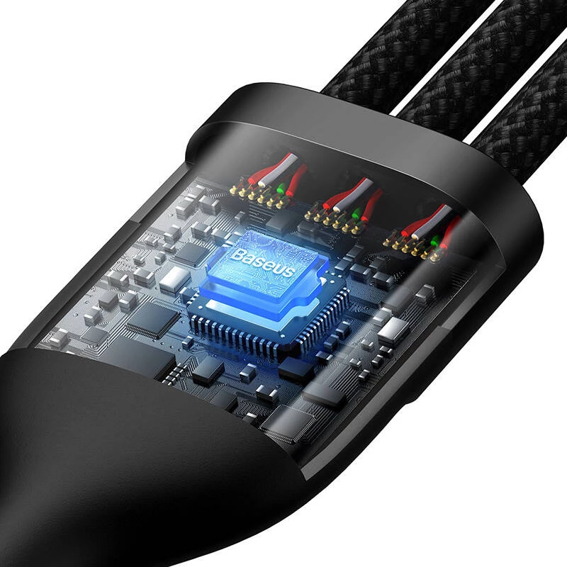 USB-kaapeli Baseus CASS030101 1,2 m USB-A/USB-C USB-C/Micro-USB-B/Lightning musta