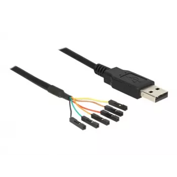 USB-kaapeli DeLOCK 1,8 m USB2.0-A/TTL 6-napainen musta