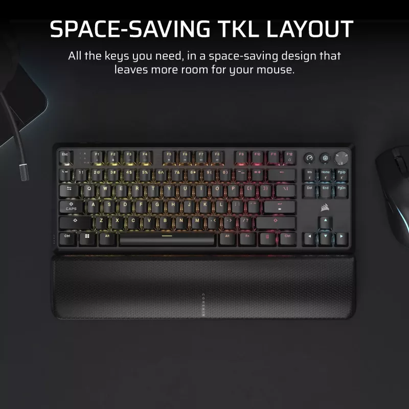 Corsair K70 CORE TKL näppäimistö Gaming USB + RF Wireless + Bluetooth QWERTZ saksa musta