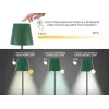 Beper P201UTP115 ladattava LED-pöytävalaisin, 1,5 W, kosketuskytkin, himmennettävä, 33 mm pullosovitin, vettä kestävä, vihreä
