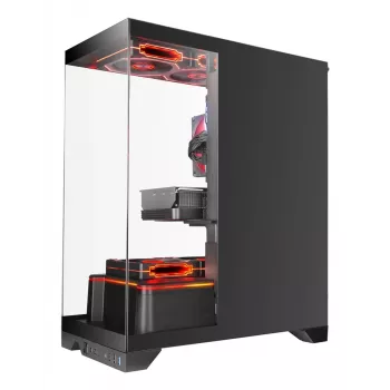 TACENS Mars Gaming MCPRISMA Midi Tower -tietokonekotelo, musta, karkaistu lasi, tukee ATX/Micro-ATX/Mini-ITX, 2x 3,5