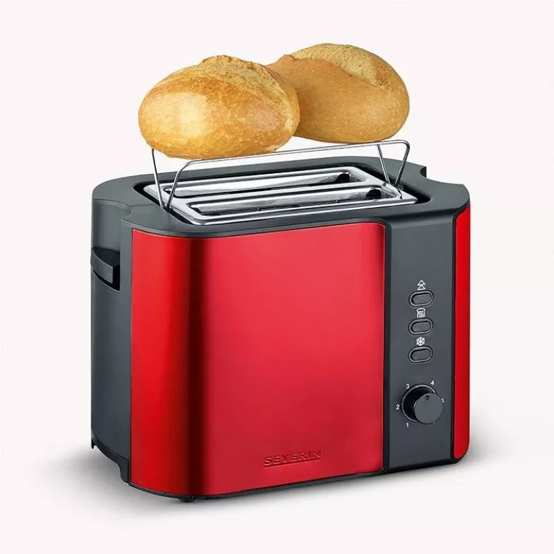 Leivänpaahdin Severin AT 2217 2 viipaletta 800 W musta punainen