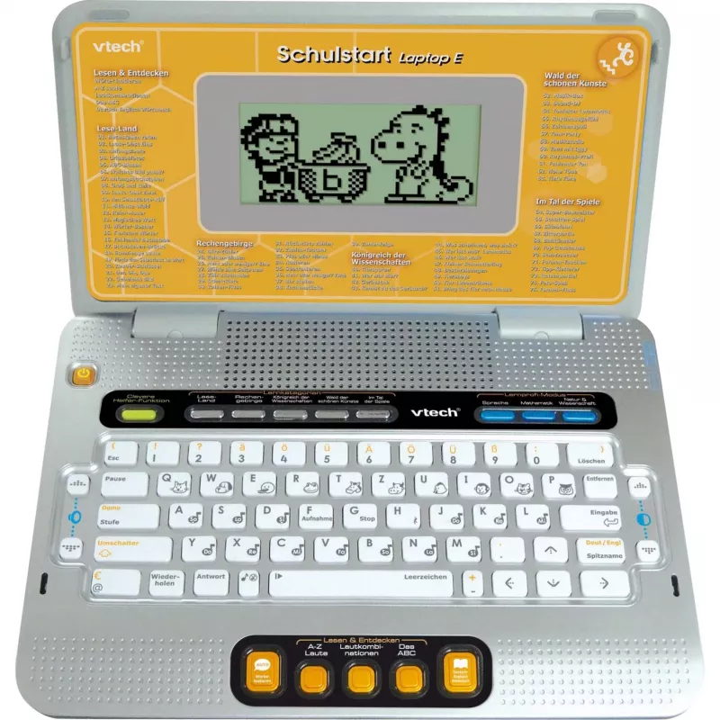 VTech Schulstart Laptop E 6–8-vuotiaille lapsille, hopea, interaktiivinen oppimislelu