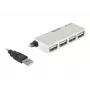 USB-keskitin DeLOCK 87445 4-porttinen ulkoinen 480 Mbit/s valkoinen