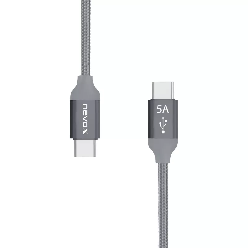 USB-kaapeli Nevox 1654 USB 2.0 2 m USB C harmaa hopea