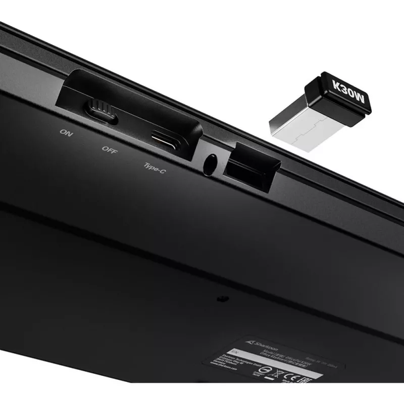 Sharkoon OfficePal K30W musta DE-asettelu Rubberdome