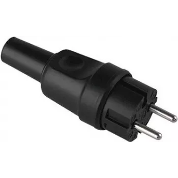 Verkkopistoke Bachmann 919.179, 2-napainen (2P), 250 V AC, 16 A, musta kumikotelo