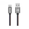Tellur USB-datakaapeli USB–Type-C 1 m denim, punottu 1 m kaapeli lataukseen ja tiedonsiirtoon