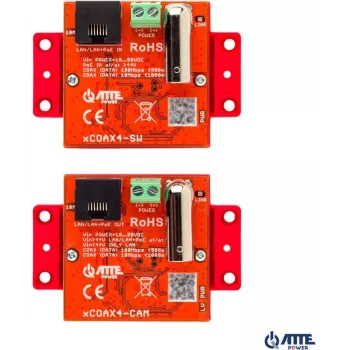 Atte aktiivinen Ethernet- ja PoE-muunnin xCOAX4-SET 18346 – sarja Ethernetille koaksiaalikaapelissa, PoE-tuki