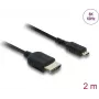 HDMI-kaapeli DELOCK 81691 — HDMI Type-A Micro HDMI Type-D, 2 m, 48 Gbit/s, jopa 7680×4320, kullatut koskettimet, musta