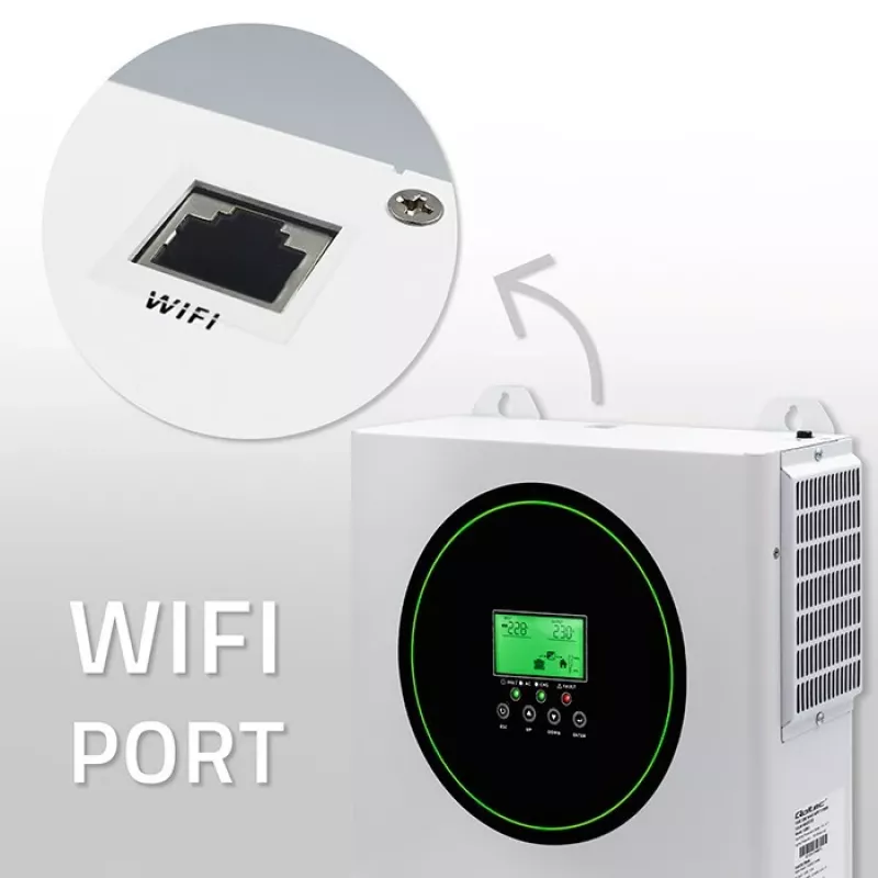 Off-grid aurinkoinvertteri QOLTEC 3500W malli 53864 itsenäisiin aurinkosähköjärjestelmiin