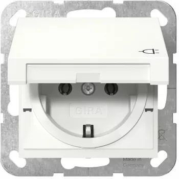 Schuko-pistorasia GIRA System 55, valkoinen, syvyys 29 mm