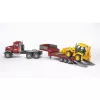 Lelu-puoliperävaunu JCB 4CX -varusteilla, BRUDER, malli BR-02813, ABS-rakenne, monivärinen