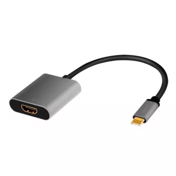 LogiLink CUA0103 USB 3.2 Gen1 Type-C - HDMI-A-kaapeli 0,15 m musta harmaa
