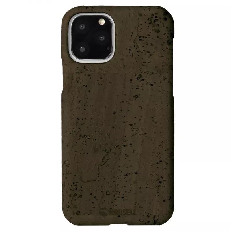 Suojakotelo Krusell Birka Apple iPhone 11 Pro Max, tummanruskea nahkatyylinen kotelo