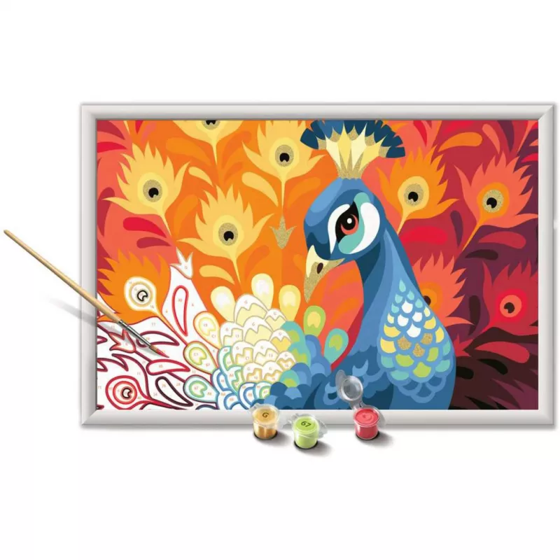 Maalaus- ja valusarja Ravensburger CreArt Proud Peacock — maalaussarja