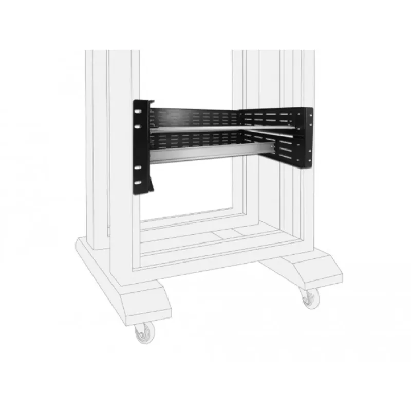 Delock DIN-kiskokiinnityssarja - telineeseen asennettava - musta - 4U - 48.3 cm (19