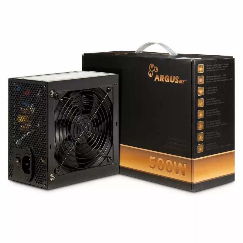 Inter-Tech ArgusNT BPS-500 virtalähde 500 W 20+4 pin ATX ATX musta