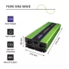 Auto-invertteri Qoltec Monolith 6000 W vihreä 12 V
