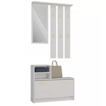Naulakkokaappi Top e shop VERA Cashmere GS1 — 1800×850×240 mm, kierto-ovi, peili, 1 hylly, 6 koukkua