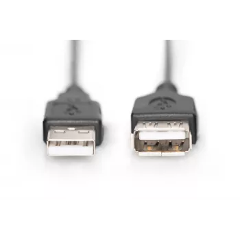 Digitus ASSMANN Basic - USB-jatkokaapeli - USB Type-A, 4-napainen (uros) - USB Type-A, 4-napainen (naaras) - 3 m (USB/USB 2.0) - valettu - musta (AK-300200-030-S)