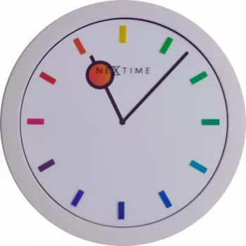 NeXtime kello 3048 Color Change, Ø28 cm, seinäkello, valkoinen/monivärinen