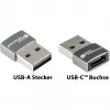 Good Connections adapteri USB 2.0 uros A USB-C naaras alumiinikotelo harmaa (USB-AD203)