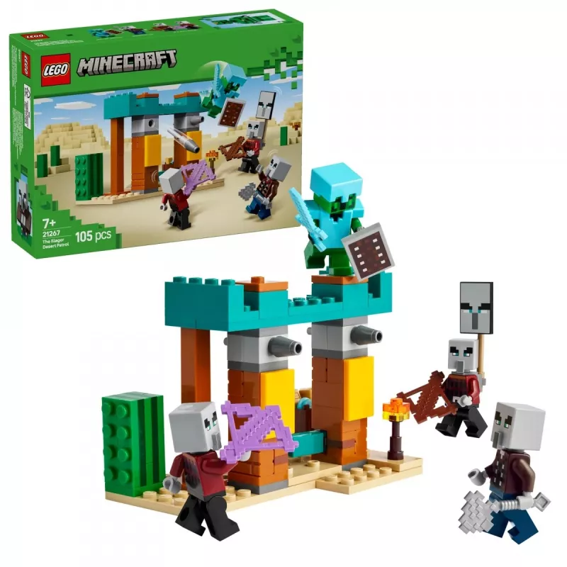 LEGO rakennussarja Illagerien aavikkopartio 21267 – Minecraft-leikkisarja, 105 osaa, 4 minihahmoa, 80×60×110 mm