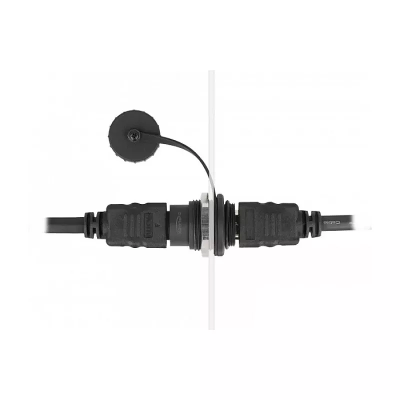 DeLOCK HDMI-A asennusliitin suojakorkilla musta 30,3 mm 23,5 mm