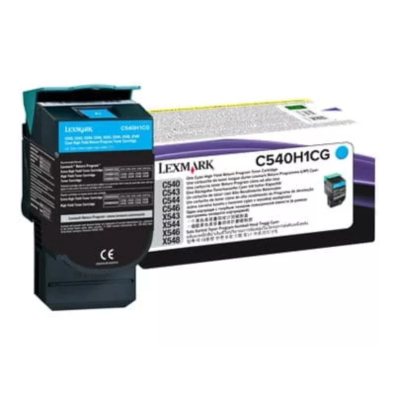 Lexmark C540H1CG väriainekasetti malleille C540/C543/C544/C546, syaani, suuri kapasiteetti, 2000 sivua