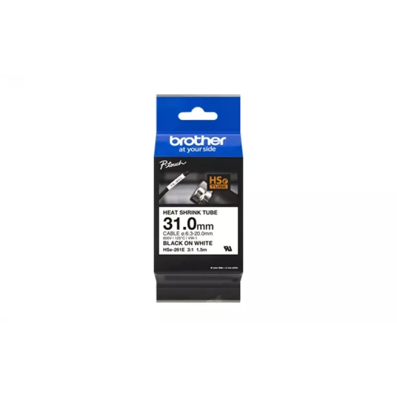 Tulostinnauha Brother HSe-261E musta 3,1 cm x 1,5 m