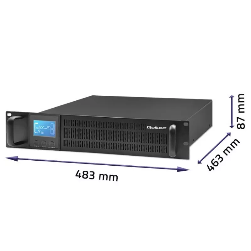Qoltec 53945 Rack-UPS, 1 kVA, 800 W, LCD