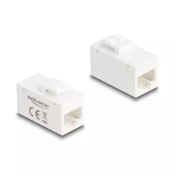 Delock 90639 Keystone-moduuli RJ45-naaras - RJ45-naaras, Cat.6A UTP, valkoinen