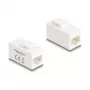 Delock 90639 Keystone-moduuli RJ45-naaras - RJ45-naaras, Cat.6A UTP, valkoinen