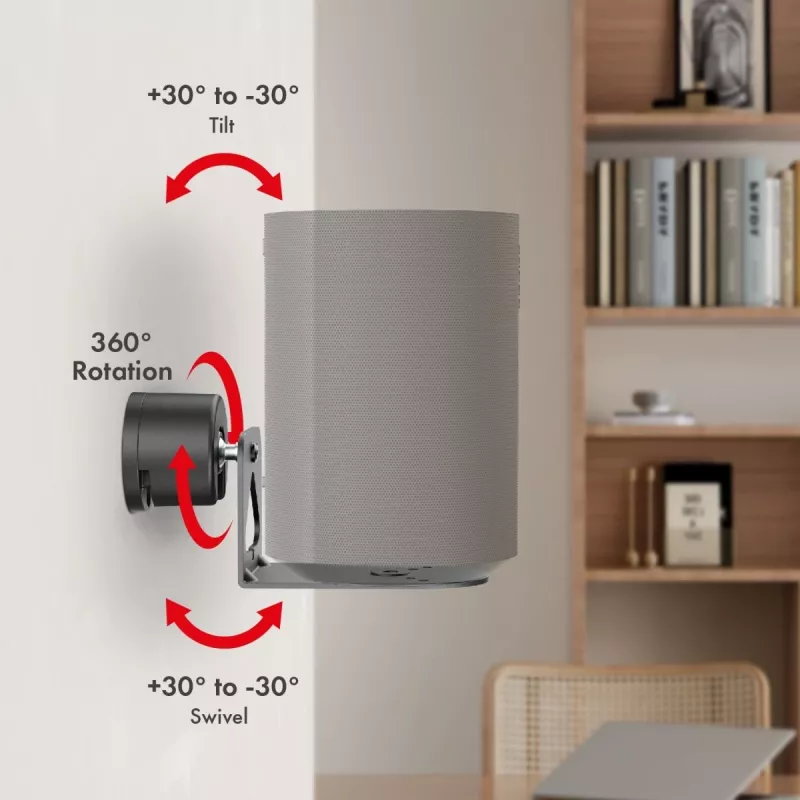 Seinäteline MACLEAN MC-495 2x Sonos ERA kaiuttimelle, säädettävä kulma, tukeva