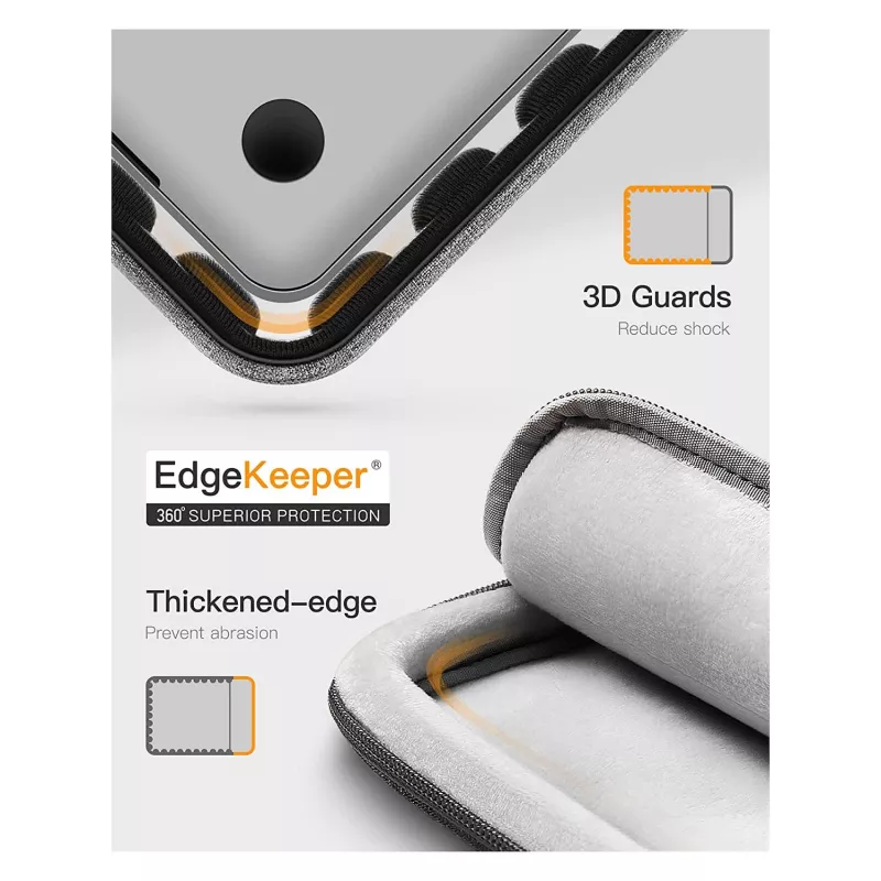 Sleeve-laukku Inateck LB01006 33 cm (13 tuuman) laitteille, musta/harmaa