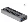 DeLOCK ulkoinen 5 Gbps USB-keskitin 10 portilla + kytkimellä