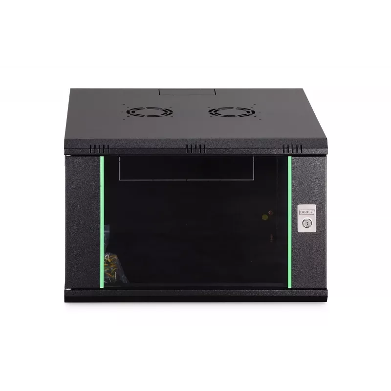 Seinäkiinnitteinen 19 tuuman räkkikotelo DIGITUS Dynamic-N DN-37103 — 7U, 600x600 mm, IP20, kokoamaton, musta