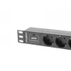 Lanberg PDU-03F-0200-BK virranjakoyksikkö (PDU) 1U musta 3 AC-lähtöä (PDU-03E-0200-IEC-BK)