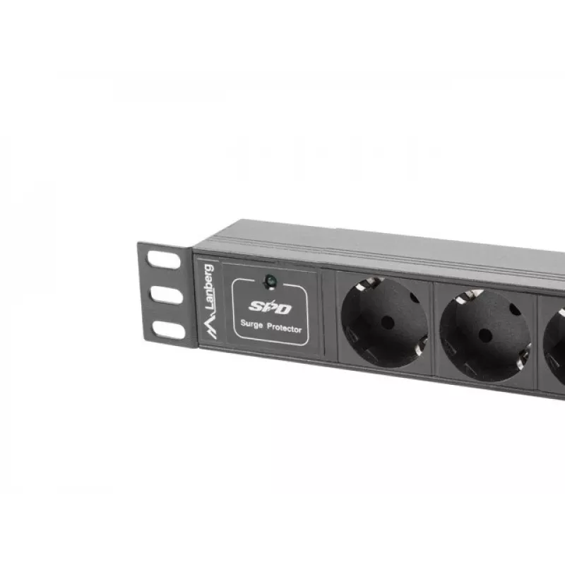 Lanberg PDU-03F-0200-BK virranjakoyksikkö (PDU) 1U musta 3 AC-lähtöä (PDU-03E-0200-IEC-BK)
