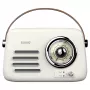 Kannettava radio SAVIO RS-02 — analoginen FM-viritin, Bluetooth 5.3, USB-virtalähde, 3 W, valkoinen