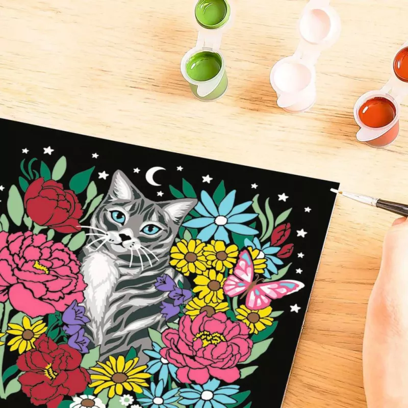 Maalaa numeroilla -sarja Ravensburger CreArt Pixie Cold Cat (malli 25855) – kankaalle maalaussarja