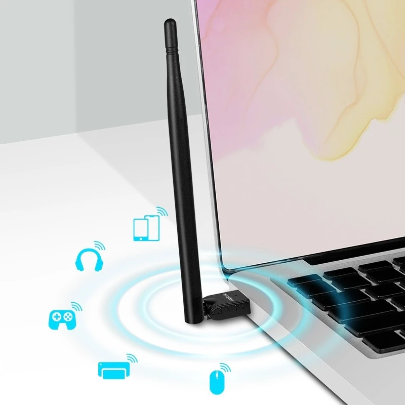 LogiLink USB - Bluetooth 5.3 -adapteri antennilla, musta kantama: 150 m, liitäntä: USB-A-uros, Bluetooth - 1 kpl (BT0067)