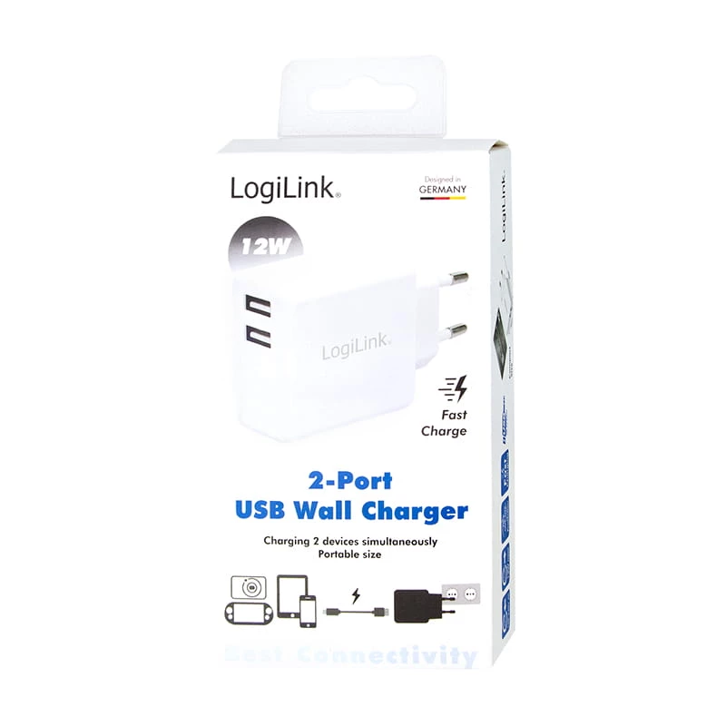 LogiLink virtalähde - 12 wattia - 2,4 A - 2 lähtöporttia (USB)