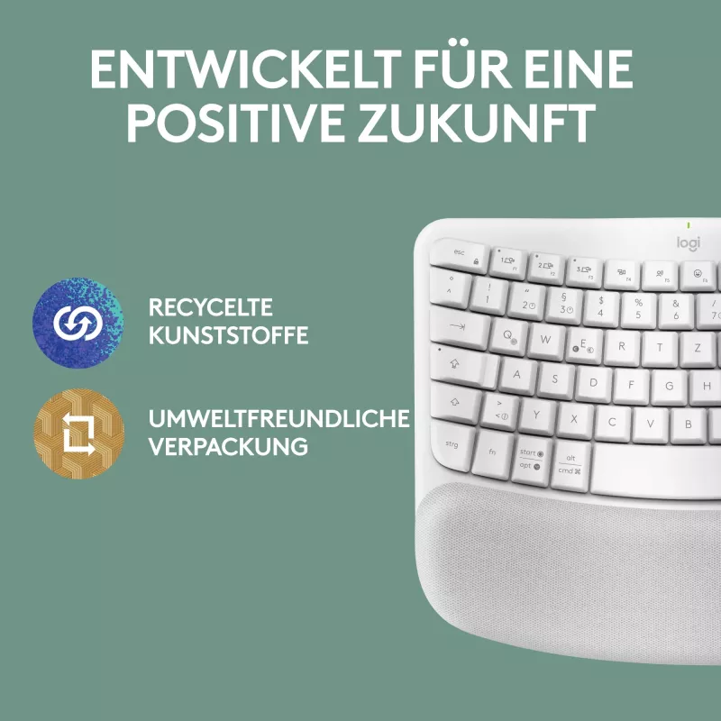Logitech Wave Keys Mac-näppäimistö QWERTZ saksa valkoinen